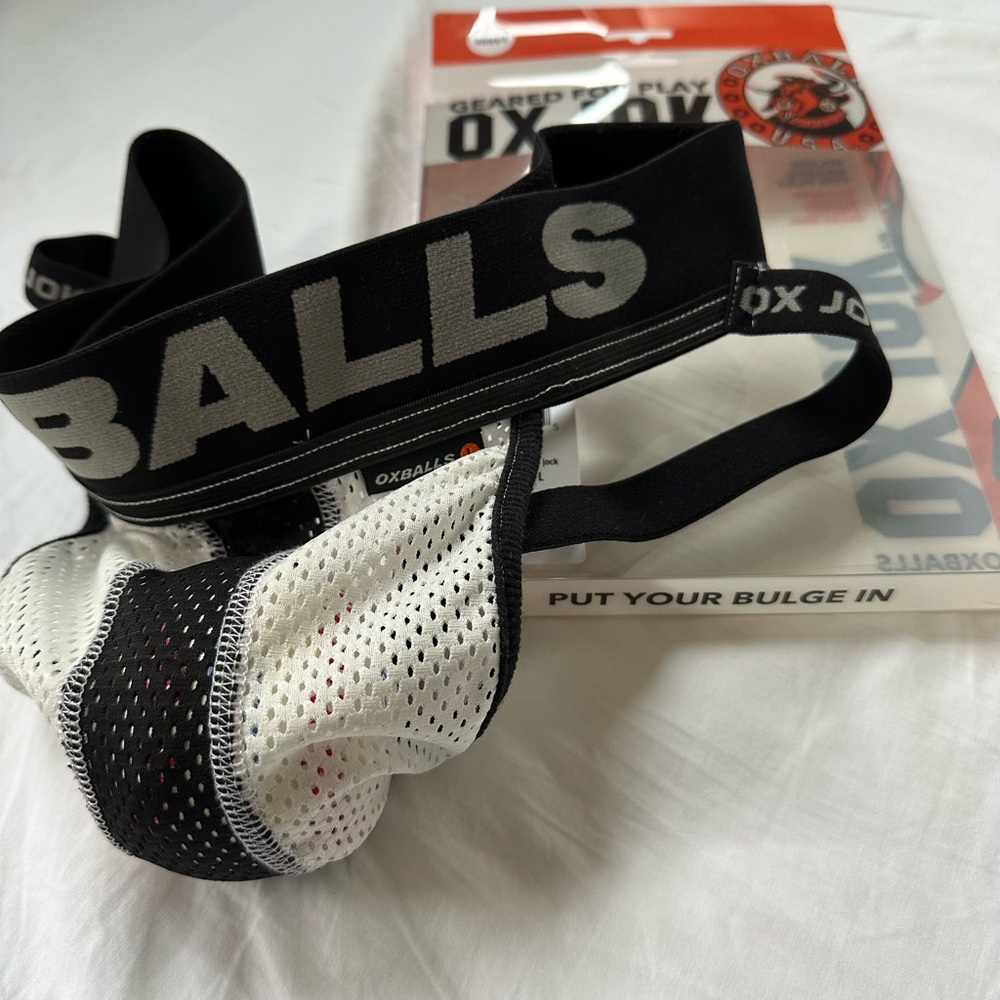 OX JOK (Geared for Play) Airmesh Upthrust Slider-Strap Jock (Ice White)